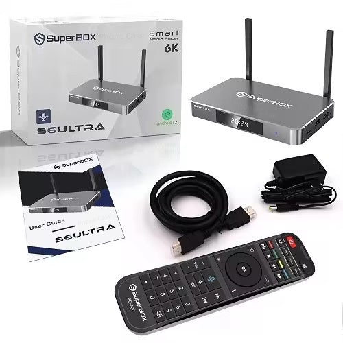 Superbox S6 series 2025 Newest IR Remote with Voice Command Control, Instruction Manual & Premium HDMI Cable