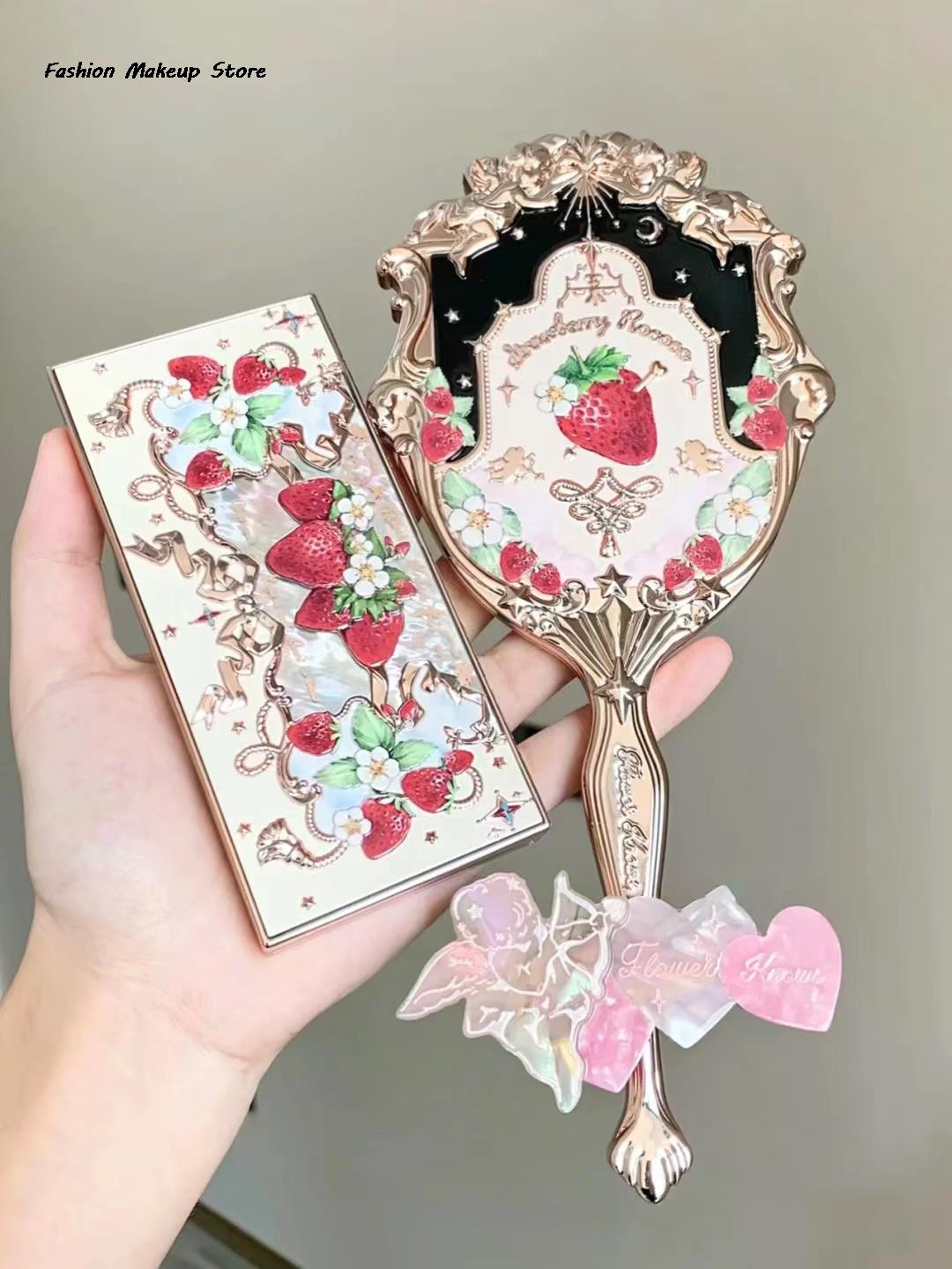 2023 New Flower Knows Makeup Mirror Cute Hand Mirror Women Makeup Tool