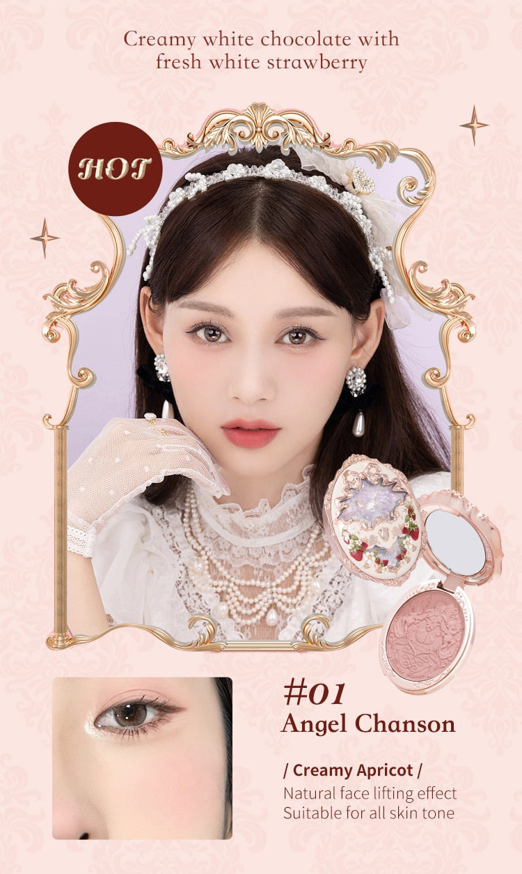 Flower Knows Strawberry Rococo Series Embossed Blush 5g Blush Powder