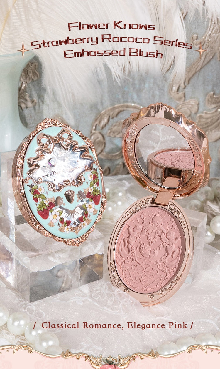 Flower Knows Strawberry Rococo Series Embossed Blush 5g Blush Powder