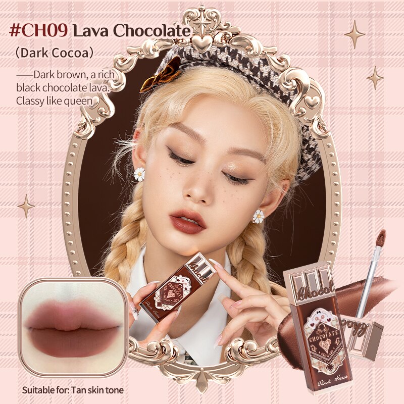 Flower Knows Chocolate Series Cloud Lip Cream 4.5ml Waterproof Long Lasting Lips Makeup