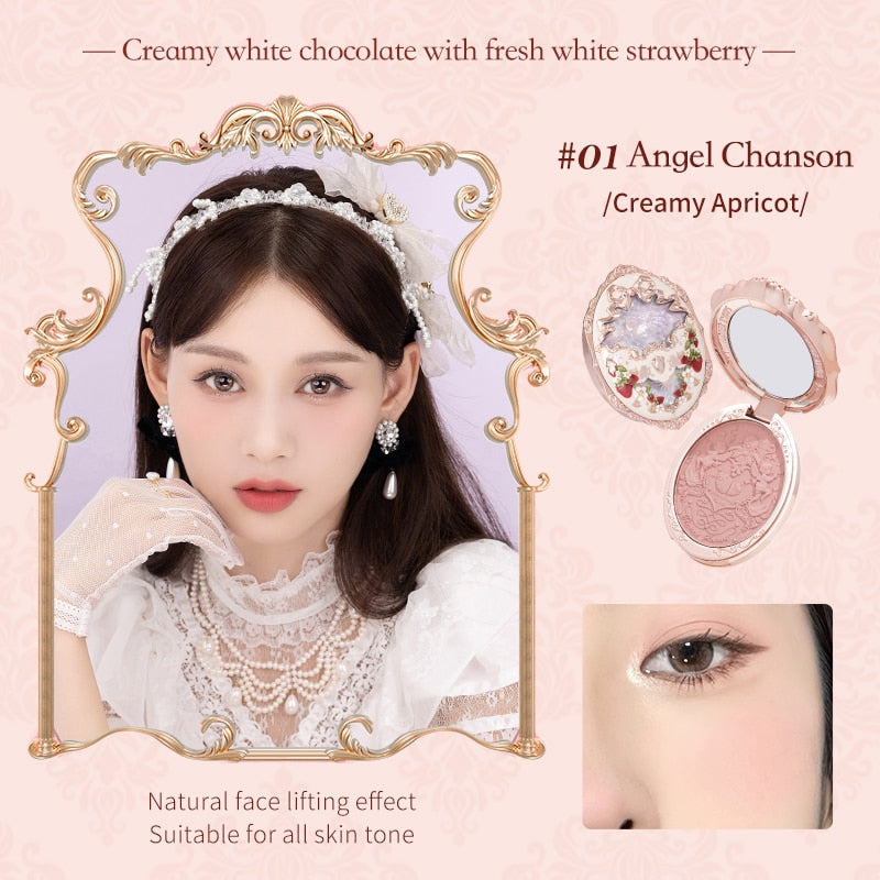 Flower Knows Strawberry Rococo Series Embossed Blush 5g Blush Powder