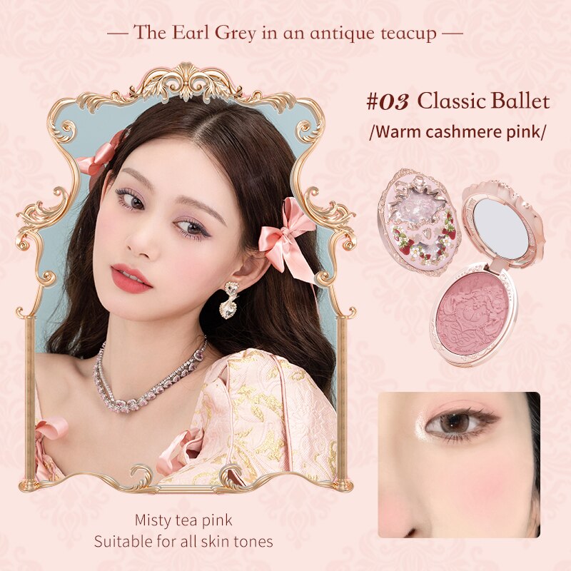 Flower Knows Strawberry Rococo Series Embossed Blush 5g Blush Powder