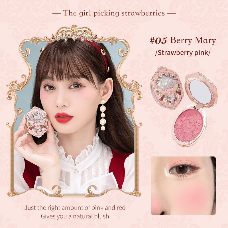 Flower Knows Strawberry Rococo Series Embossed Blush 5g Blush Powder