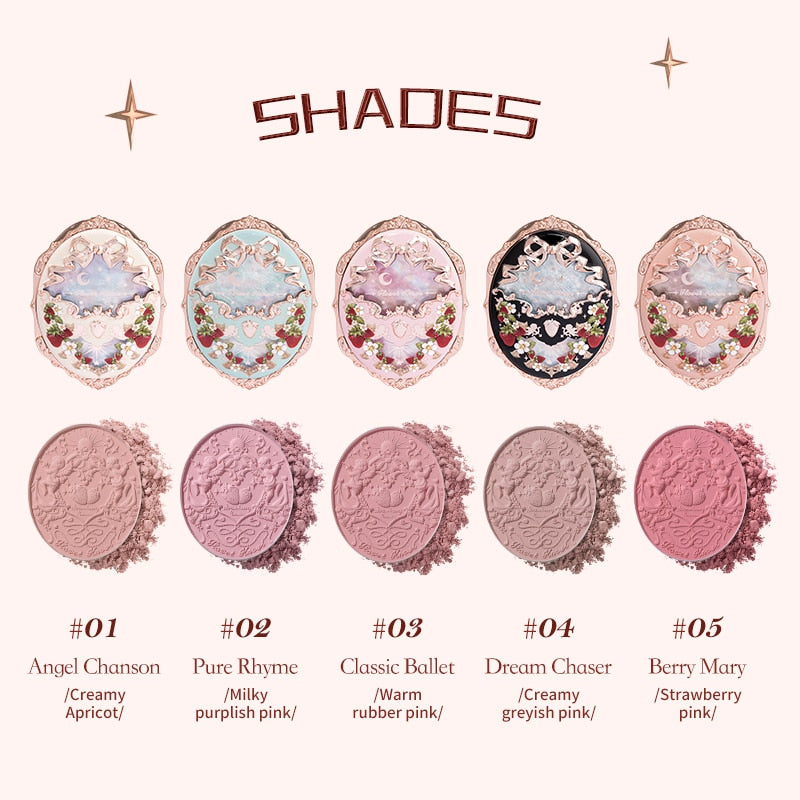 Flower Knows Strawberry Rococo Series Embossed Blush 5g Blush Powder