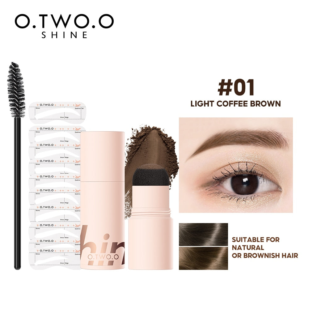 O.TWO.O Eyebrow Stamp Shaping Kit Waterproof Contour Stencil Tint Natural Stick Hairline One Step Brow Stamp Eyebrow Enhancer