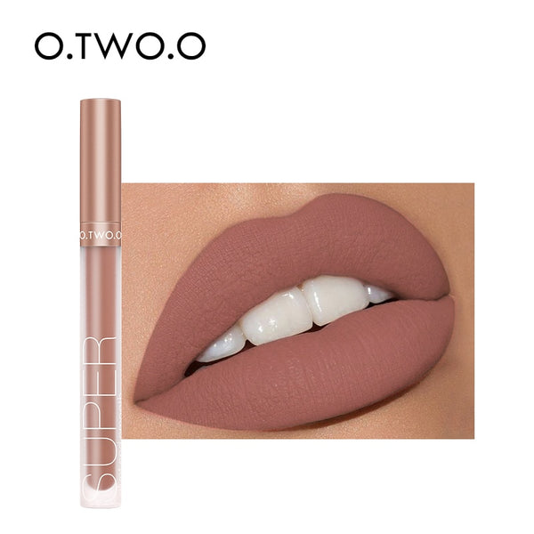 O.TWO.O Liquid Lipstick Matte Lip Gloss Cosmetic Lightweight Lip Glaze Long Lasting Lip Tint  Waterproof 12 Color Lips Makeup