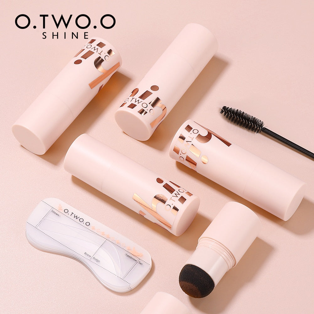 O.TWO.O Eyebrow Stamp Shaping Kit Waterproof Contour Stencil Tint Natural Stick Hairline One Step Brow Stamp Eyebrow Enhancer