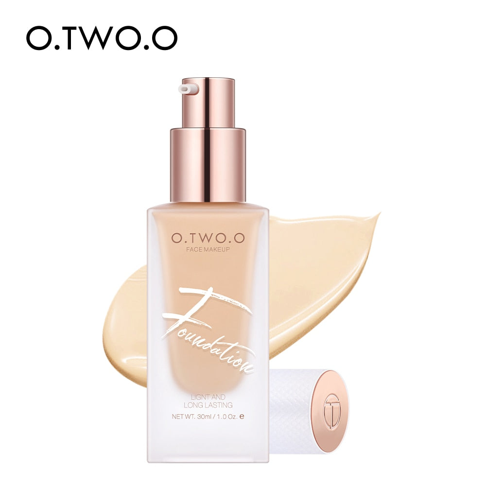 O.TWO.O Liquid Base Foundation Makeup High Coverage Easy Wear Oil Control Contour Concealer Face Moisturizer Brighten Cosmetics