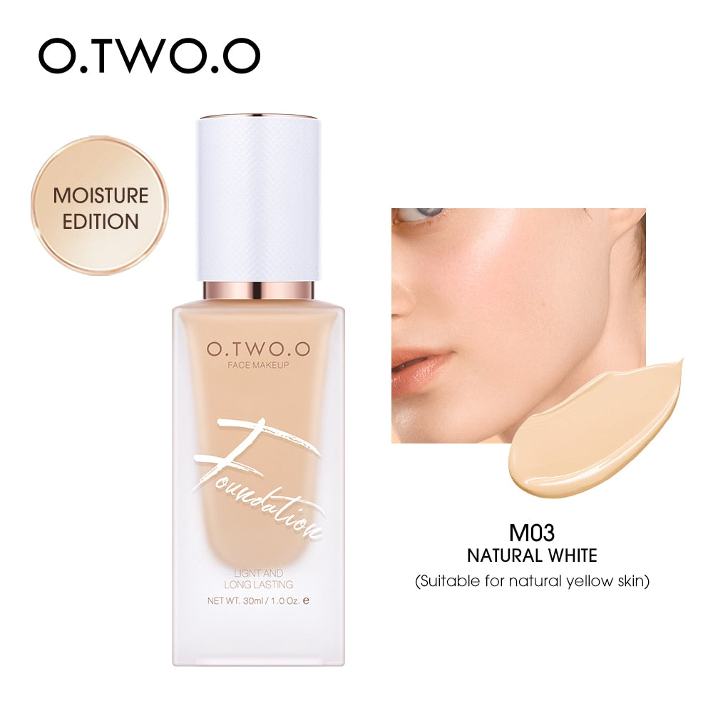 O.TWO.O Liquid Base Foundation Makeup High Coverage Easy Wear Oil Control Contour Concealer Face Moisturizer Brighten Cosmetics