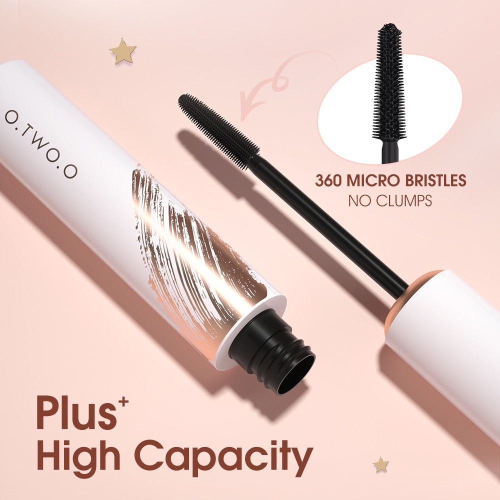 O.TWO.O  Black Mascara Lengthens Eyelashes Waterproof Long-lasting 4D Silk Fiber Mascara Lash Extension Cosmetics Makeup