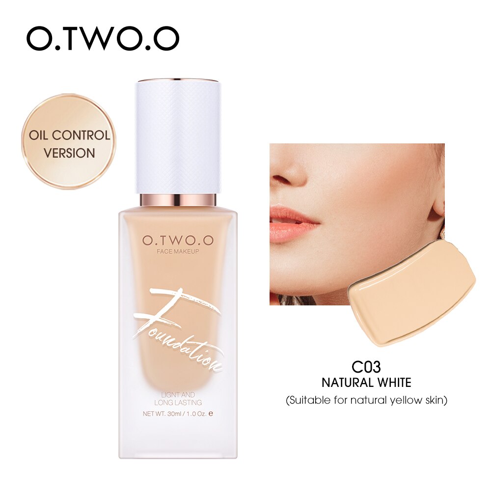 O.TWO.O Liquid Base Foundation Makeup High Coverage Easy Wear Oil Control Contour Concealer Face Moisturizer Brighten Cosmetics