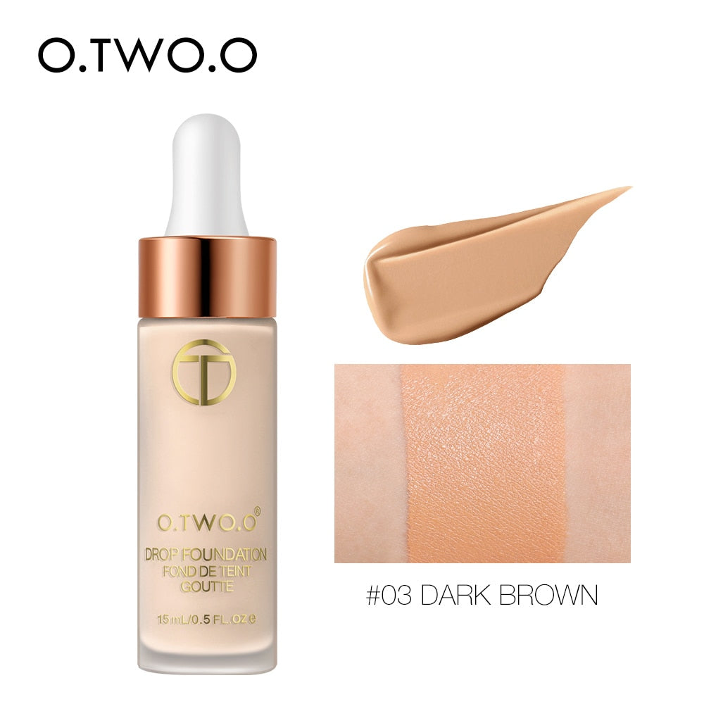 O.TWO.O Liquid Foundation Professional Makeup Base  Oil Free Full Coverage Concealer Long Lasting Liquid Foundation Cosmetics