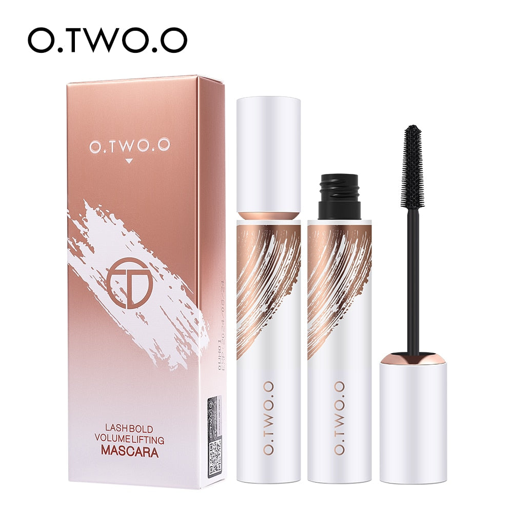 O.TWO.O  Black Mascara Lengthens Eyelashes Waterproof Long-lasting 4D Silk Fiber Mascara Lash Extension Cosmetics Makeup