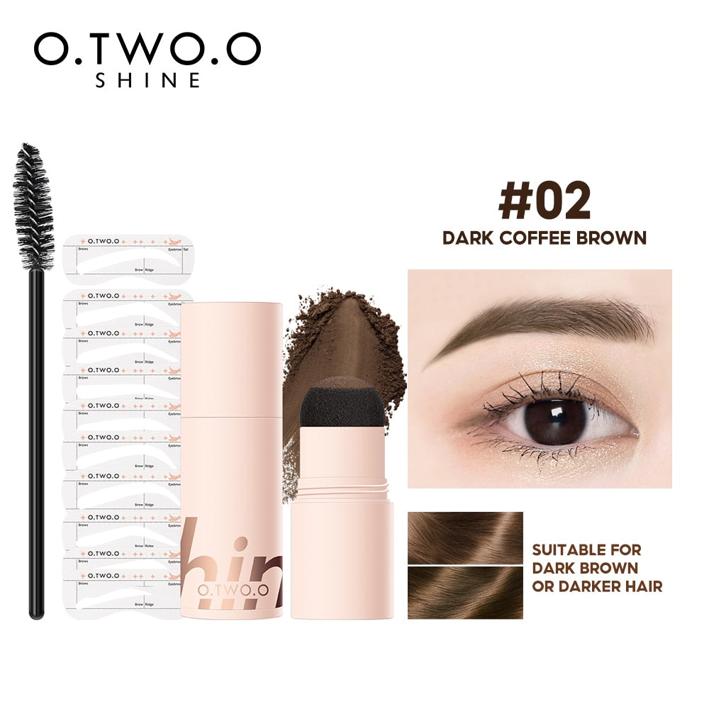 O.TWO.O Eyebrow Stamp Shaping Kit Waterproof Contour Stencil Tint Natural Stick Hairline One Step Brow Stamp Eyebrow Enhancer