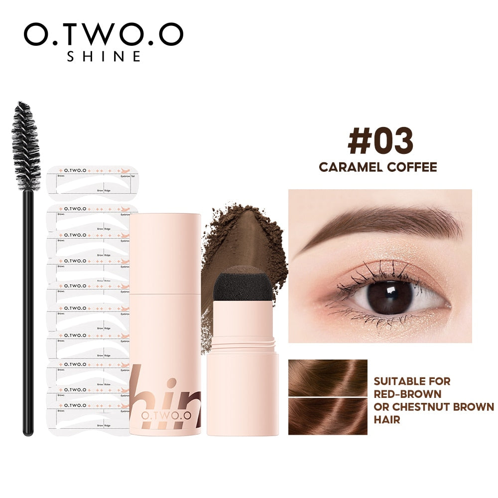 O.TWO.O Eyebrow Stamp Shaping Kit Waterproof Contour Stencil Tint Natural Stick Hairline One Step Brow Stamp Eyebrow Enhancer