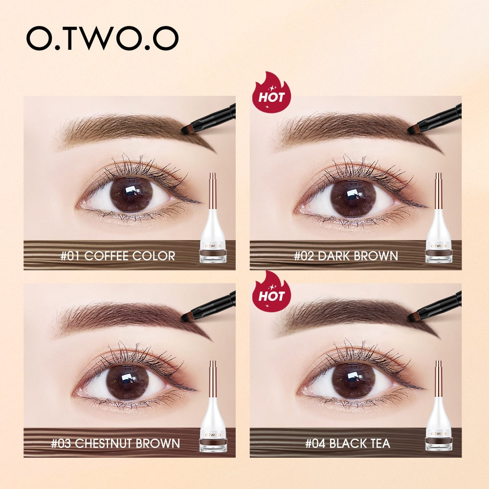 O.TWO.O Eyebrow Pomade Brow Mascara Natural Waterproof Long Lasting Creamy Texture 4 Colors