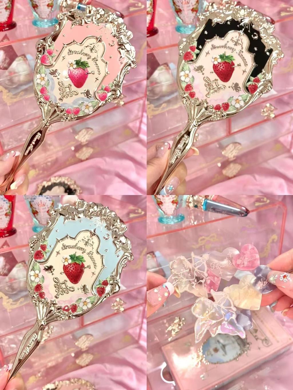 2023 New Flower Knows Makeup Mirror Cute Hand Mirror Women Makeup Tool