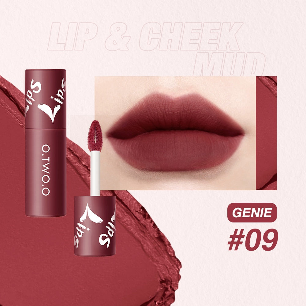 O.TWO.O Liquid Lipstick Lip Gloss 12 Colors Waterproof Long Lasting High Pigment Lip