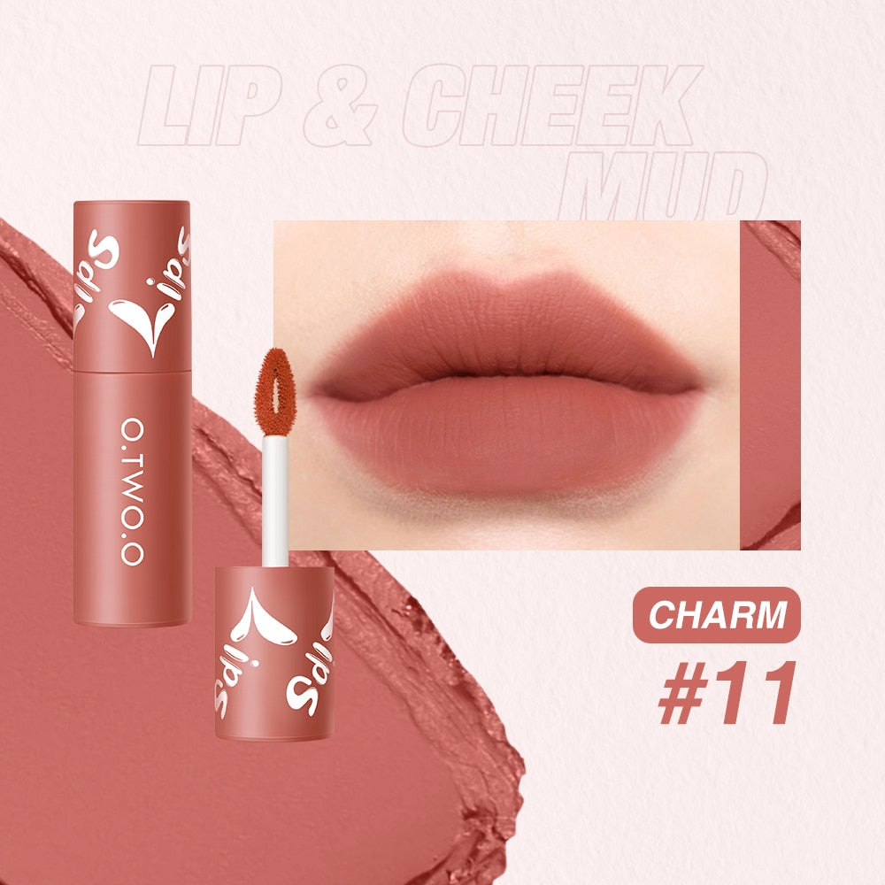 O.TWO.O Liquid Lipstick Lip Gloss 12 Colors Waterproof Long Lasting High Pigment Lip