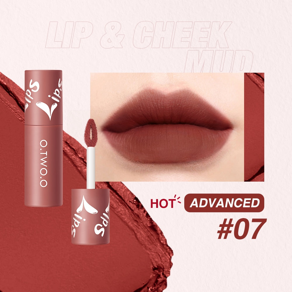 O.TWO.O Liquid Lipstick Lip Gloss 12 Colors Waterproof Long Lasting High Pigment Lip