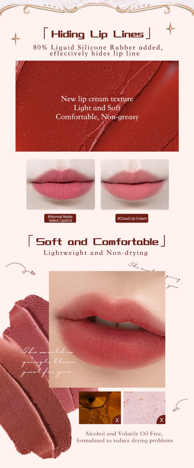 Strawberry Rococo Series Cloud Lip Cream Lipsticks