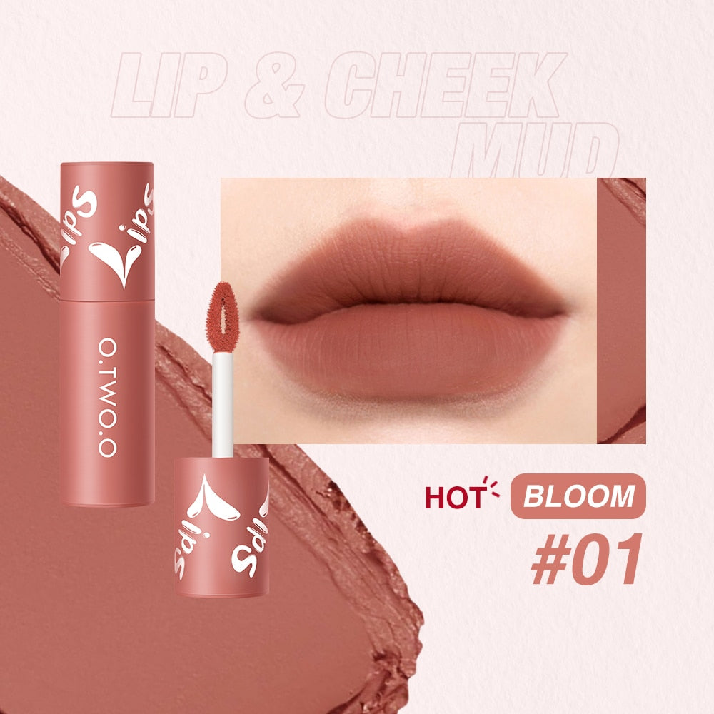 O.TWO.O Liquid Lipstick Lip Gloss 12 Colors Waterproof Long Lasting High Pigment Lip